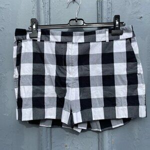 Ann Taylor Loft  shorts Black White Oversize Plaid check, size 10